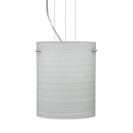 Besa Lighting Tamburo 8 Cable Pendant, Chalk, Satin Nickel Finish, 1x11W LED 1KG-4006KR-LED-SN